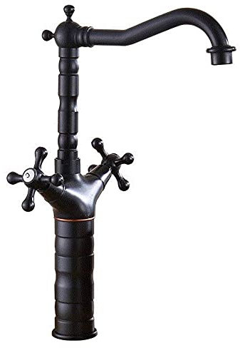 Küchenarmatur Spültischarmatur, Mischbatterie Retro Schwarz Spüle Küchenarmatur Nostalgisch Bad Wasserarmatur Zweigriff Mischbatterie Spültischarmatur 360° Drehbar Badarmaturen aus
