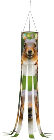 Lustiger Windsack mit Eichhörnchen-Motiv, festlicher Windsack – Halloween-Geister-Dekoration, Outdoor, Herbst-Windsäcke, Geist Halloween
