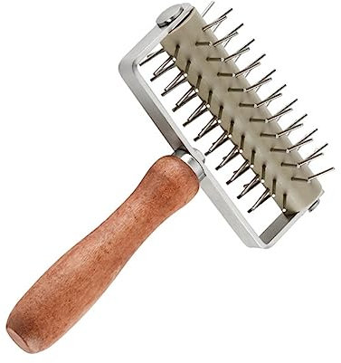 Ciieeo Pizza Needle Drill Dough Roller Stainless Steel Pizza Puncher Pastry Needle Wheel Embossed Rolling Pin