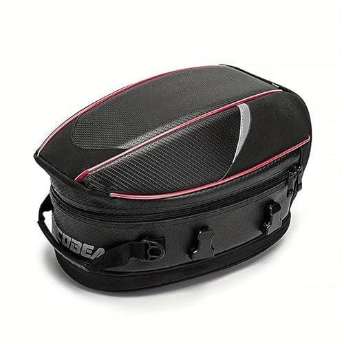 QQLADY Hecktasche Motorrad für Aprilia SR GT 125 und 200, Motorrad Rücksitztasche, Wasserdicht Erweiterbar Sozius Gepäcktasche, Große Kapazität Motorrad Hecktasche Zubehör,A Black+Red
