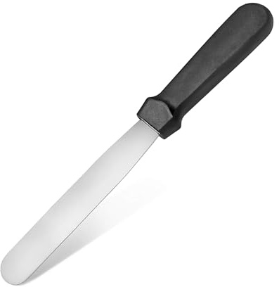 Spunklad 6 Inch Metal Cake Scraper, Stainless Steel Cake Smoother, Palette Knife Baking, Icing Spatula for Decorating, Pastry Knife (6 inch)