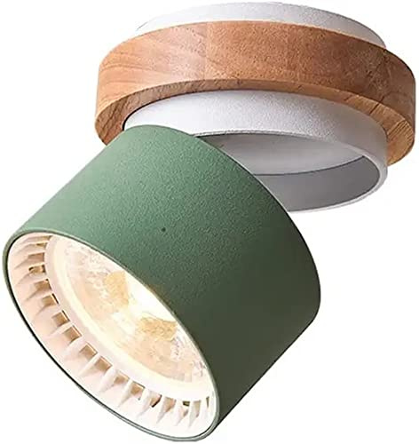WQHPLMD Lampada a Monte a soffitto in Legno Regolabile Spotlight a LED a LED Nordic SPETTURE Legno Accento Superficiale Spot Luce Galleria Interna corridoio Soggiorno direzionale direzionale