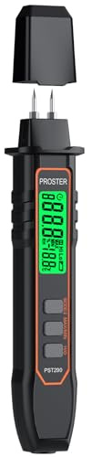 Proster Misuratore di Umidità per Legno Portatile a Penna, Igrometro Digitale a Puntali con 2 Modalità, 7 Scale di Calibrazione per Legno, Legna da Ardere, Muratura, Pareti e Pavimenti