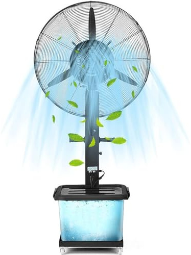 ZGHQHCDRH Ventilador de pie, Ventiladores de pedestalVentilador nebulización pedestal industrial oscilantes piso comercial Ventilador pulverización for exteriores con señor