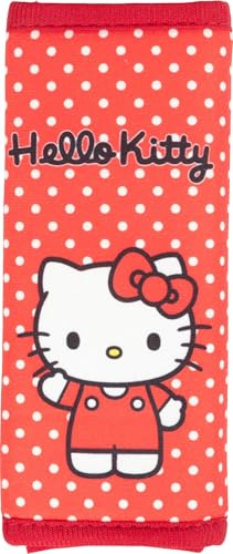 Funda de cinturón de coche Tataway Hello Kitty con lunares rojos para niña, acolchada con cierre de velcro para mayor comodidad cuando viajas