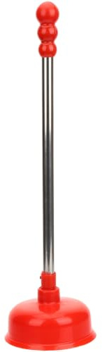 VICASKY Stantuffo per Toilette in PVC con Ventosa Rossa e Manico Lungo, Strumento antintasamento per Pulizia Bagno e Scarico WC