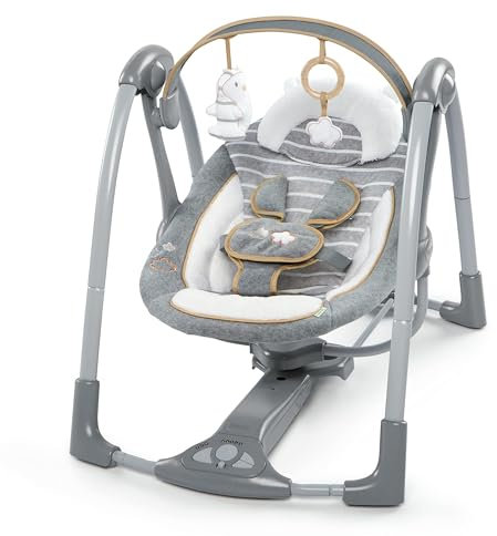 Ingenuity Swing 'n Go Deluxe Babyschaukel & Babywippe, 5 Geschwindigkeiten, Musik, Plüschtiere, 0–9 Monate, max. 9 kg – Bella Teddy
