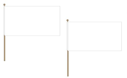 AZ FLAG - Stockflagge Einfarbig Weiss - 45x30 cm Mit Holzmast - 10 Stück Einfarbig Stockfahne 30 x 45 cm - Flaggen