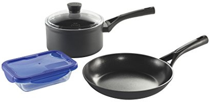 Pyrex – Master Set – Set of 2 Non-Stick Frying Pans Suitable for all Heat Sources including Induction – Dark Grey, Aluminium, dark grey, Set 4 pièces