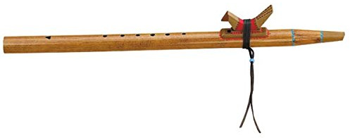 Indianerflöte in Ton E aus PVC mit Totem-Tier traditionell Mund Flöte Indianer Ursprung in Amerika Musik Klang Percussion Weltmusik