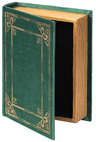 Boîte de rangement décorative vintage en forme de livre Vert