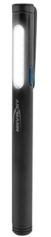 ANSMANN Mini Stiftleuchte LED Taschenlampe, 130 Lumen, Clip, kleine Penlight inklusive 2 AAA Batterien PL130B, ideal für Auto, Werkstatt, Inspektion, Reparaturen, etc.