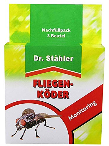 Dr. Stähler 001335 Piège à mouches biologique pour terrasse, jardin ou balcon avec effet longue durée Recharge pour appâts à mouches 3 Stück