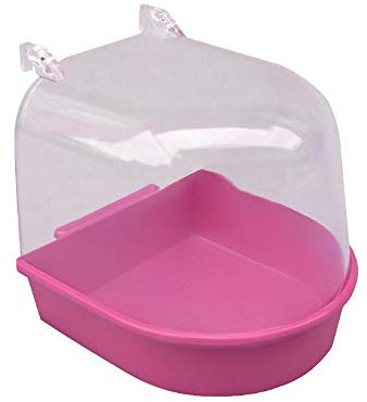 YITON Vogelbäder Kunststoff Vogel Wasser Bad Box Badewanne Papagei Für Sittich Vogel Haustier Käfig Hängende Schüssel Sittich Vogel Bad 1St. Rot