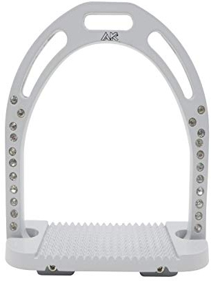 AK Aluminium-Steigbügel mit Strasssteinen, leicht, 12 cm, Titan (Hellgrau)