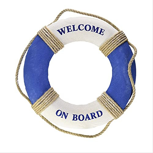 Venuy Nautisch Mediterraner Stil Willkommen An Bord Rettungsring Swim Tube Wanddekoration Dekor (blau & Weiß)