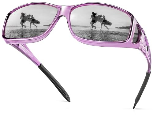 URUMQI Polarized Sunglasses Fit Over Glasses for Men Women, Wrap-around Driving Sunglasses 100% UV Protection