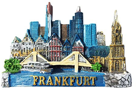 Magnete da frigorifero in 3D per Frankfurt Germany, idea regalo regalo per la casa e la cucina, decorazione per la casa e la cucina di Francoforte