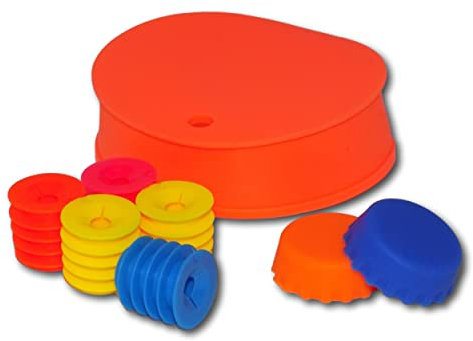 Minder Anti-Spiking Kit - Featuring Reusable Silicone Glass Cover, 2 x Bottle Caps Tops and 5 x Spikey Bottle Stops with Straw Hole - Anti Drug Date Rape Drink Spiking Protection (Orange)