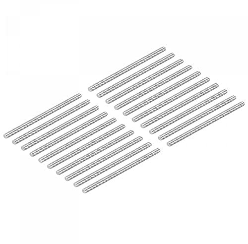 sourcing map 20 Pack M4 x 80mm Fully Threaded Rod 304 Stainless Steel Right Hand Threads Rod Bar Studs Clamps and U-Bolts