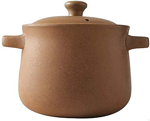 Pratiche casseruole Pentola Profonda in Terracotta, casseruola in Ceramica con Coperchio Pentola in Argilla Zuppa di cipolle Cocci Casseruola (A 6.55Quart)