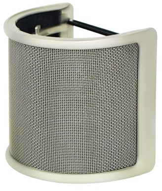 Mic Pop Filter,Micfuns fashion golden microphone pop protection, with foam layer windshield windscreen for studio, recording, podcast