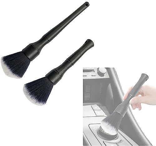 Auto Detail Reinigungsbürsten,2Stück Auto Detailing Bürsten Weiche Auto Reinigungspinsel Detailing Autobürste für Reinigung Autos Innen-und-Außenraum Motor Lüftungsschlitze Empfindliche Oberflächen