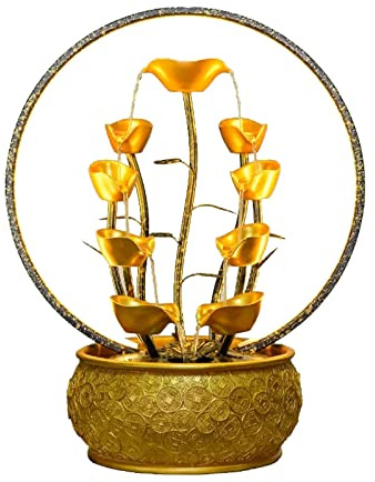 Fontaine d'intérieur cascade Fontaine d'intérieur Fontaine de table Fontaines cascade Fontaines de relaxation Caractéristique de l'eau Feng Shui Bonne chance Richesse Fontaine de bureau avec lumière D