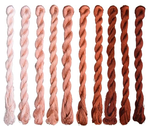 MINGGUXIUYI Natürliches 100% Seidengarn, handgefertigtes Stickgarn, Seidenstickgarn (93)