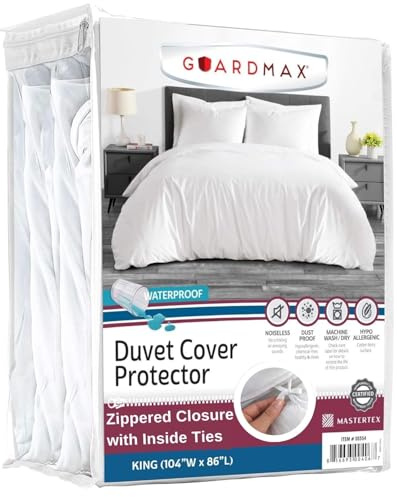 Guardmax Waterproof Duvet Cover - Jersey Fabric with Zipper Closure | Premium Quality, Bed Bug & Allergen Proof King (104 x 86)