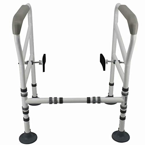 Barra di sicurezza regolabile per WC con telaio per WC, per persone anziane, disabili e disabili, bianco, 73,5 x 55 x 48 cm (bianco 73,5 x 55 x 48 cm)