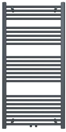 SUNXURY Heizkörper Badheizkörper 1200x600 mm Handtuchheizkörper Mittelanschluss Rundrohr Handtuchwärmer Heizkörper Warmwasser Heizung Anthrazit