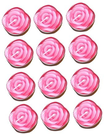 Garneck 12stücke Rosa Blüten Schwimmkerzen Rauchfreie Hochzeits Und Geburtstagsdeko Für Romantische Anlässe Stunden Brenndauer Für Innen Und Außeneinsätze