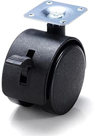 Stuhlrad Möbelrolle 30 mm 40 mm 48 mm Platte mit Bremse Lenkrollen ersetzen Trolley Cart Roller Schwarz (Color : 30mm)