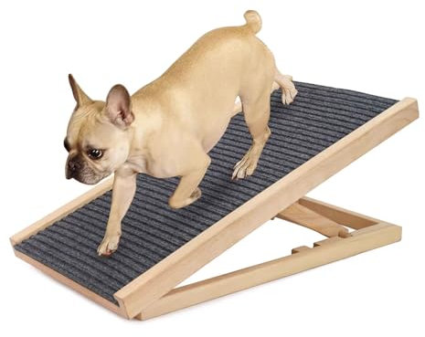 Hunderampe für kleine und große Hunde, Hunderampe für Hochbett, Hunderampe für Betten, Autos, Sofas und SUVs, zusammenklappbare Hunderampe, Hunderampe für Auto, verstellbare Haustierrampe (M)
