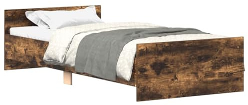 vidaXL Bed Frame without Mattress Smoked Oak 90x190 cm Engineered Wood | Engineered wood for lasting use, Smoked oak treatment adds sophistication, Great for smaller bedrooms