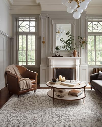 Loloi Magnolia Home by Joanna Gaines Gigi Collection GIG-01 Grey/Ivory 2'-7 x 7'-6 Runner Rug