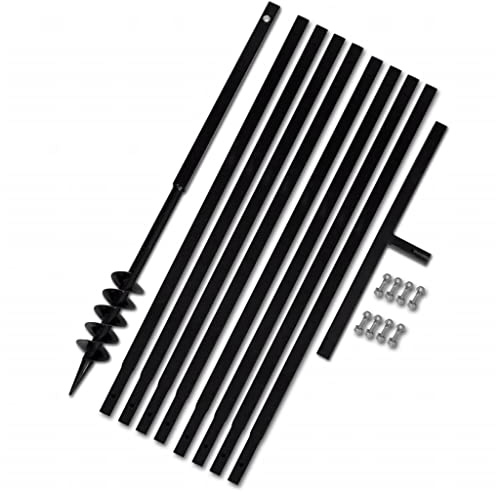 SmtSecLSH Handbohrer Erdbohrer Handerdbohrer Erdlochbohrer 200 Mm Verlängerungsrohr 9 M Bohrer Pflanzbohrer Pfahlbohrer Brunnenbohrer Brunnenbohrgerät Lochbohrer