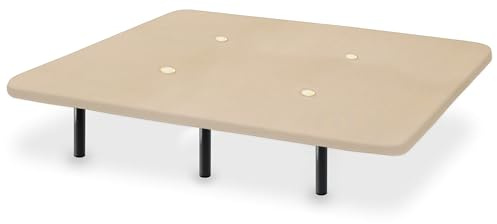 HOGAR24 ES | Base Tapizada Reforzada | Tejido 3D Beige | Válvulas de Transpiración | Incluye Juego de Patas Metálicas de 26 cm | Medidas: 135x180 cm