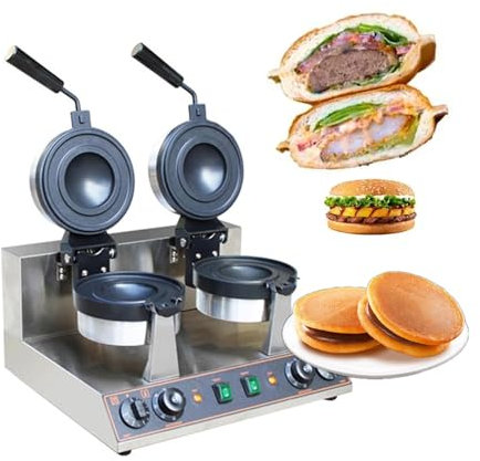 Machine À Hamburger De Bureau Commerciale, Gaufrier À Hamburger Électrique 1300 W/2600 W Avec Contrôle De Température 50-300 ℃, Presse À Panini Antiadhésive Avec Fonction De Synchronisation