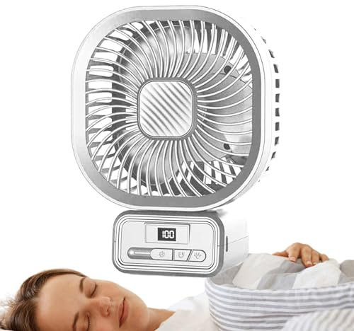 Ventilador portátil para cochecito – Ventilador pulpo con clip, función de luz nocturna | Ventilador automático de cabeza agitada, ventilador de enfriamiento de verano de bajo ruido, ventilador de