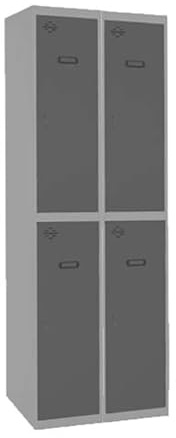 Simon Rack Taquillas Vestuario Metalicas, 4 Puerta, Incluye Llave, 1800x600x500 mm, Gris/Antracita - Simonlocker