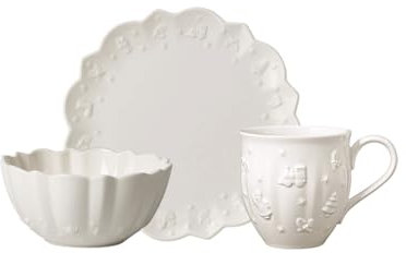 Villeroy & Boch – Toy's Delight Royal Classic Frühstücks-Set 6 teilig Weiß, Spülmaschinenfest, Mikrowellensicher, Frühstücksset Toys Für 2 Personen, Weihnachtsgeschirr Toys, Premium Porcelain