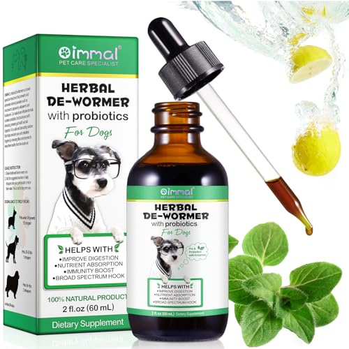Líquido Antiparasitario para Perros, Gotas Antiparasitarias Naturales para Perros, 100% Natural, Promover La Salud Intestinal Y La Higiene, Mejorar La Digestión, Inmunidad 60Ml