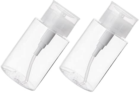 Baluue Empty Cleansing Water Bottles Petg 300ml Refillable 2pcs Cosmetics Bottles with Leakproof Design Travel Portable for Nail Polishing Cleaner and Cleansing Water, for Travel