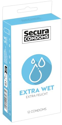 Secura Extra Wet 12er Kondome - 12 extra feuchte Präservative zur Verhütung ohne Hormone für Männer, extra gleitfreudig