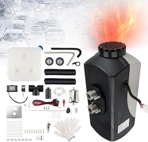 Calentador de aire diésel de 8KW y 12V, calentador de estacionamiento diésel con interruptor LCD y control remoto, calentamiento rápido, calefacción diésel nocturna portátil, silenciosa para autoca