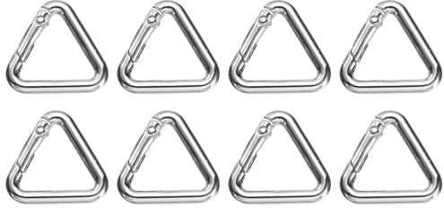 QUARKZMAN 8Pz Anello a Molla Triangolare 1 Fibbia Metallo Molla Clip a Scatto Trigger per Portachiavi Borse Borsa Borse a Mano Appendere Artigianato Accessori Decorazioni, Argento