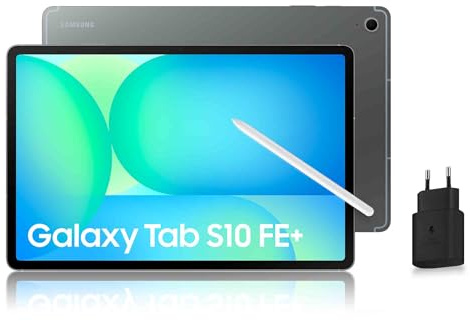 Samsung Galaxy Tab S10 FE+, Tablette Android 5G 13.1 128 Go, S Pen inclus, Certification IP68, Gris Anthracite, Chargeur Secteur Rapide 25W Inclus, Version FR