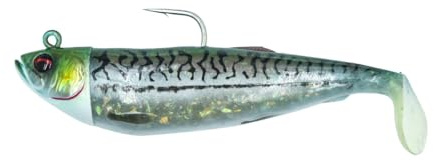 Savage Gear Cutbait sill gummifisk, 8 färger, fiskbeten i saltvatten för lälspädda och torsk, 270 g och 460 g, havsskugga, jiggbete (grön mackerel, 460 g)